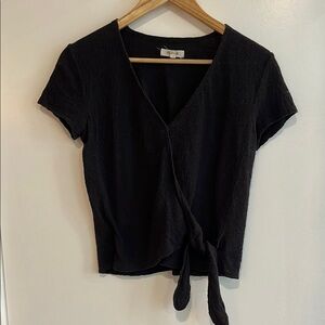 Madewell Black Wrap Top XS